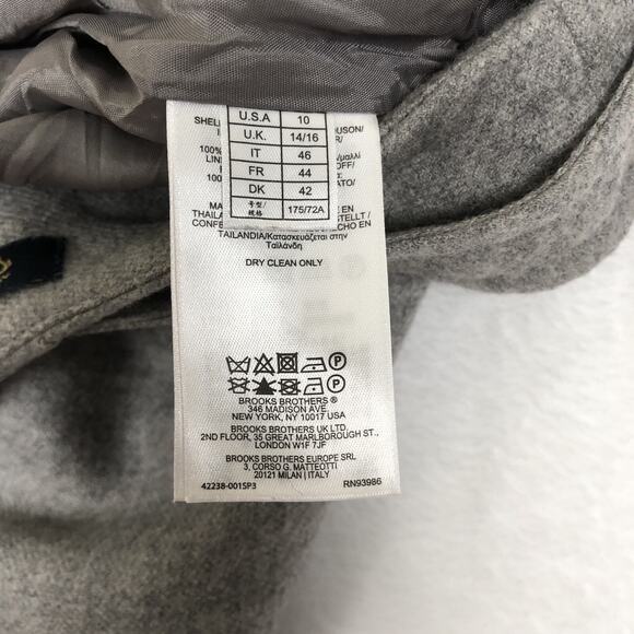 BROOKS‎ BROTHERS 100% Wool A-Line Midi Skirt Sz 10 Gray Lined Faux Belt Preppy - Picture 6 of 10